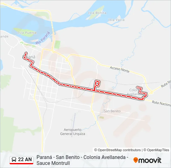 22 AN Bus Line Map