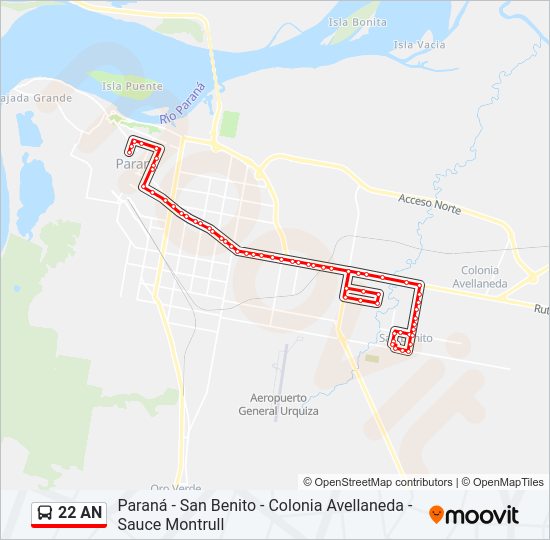 22 AN Bus Line Map
