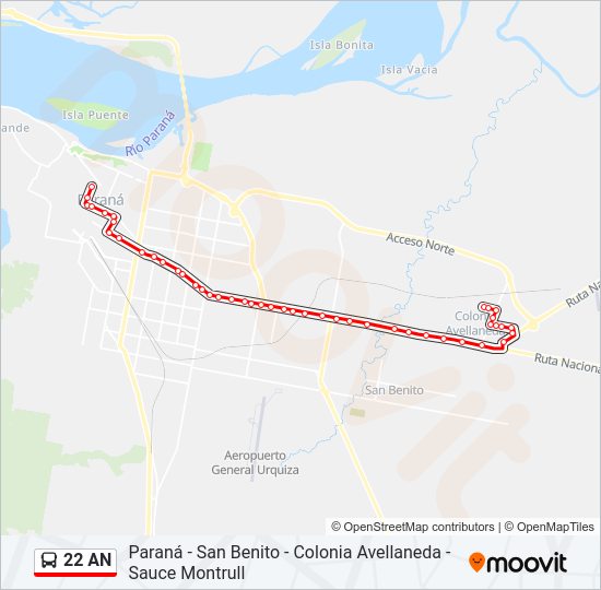 22 AN Bus Line Map