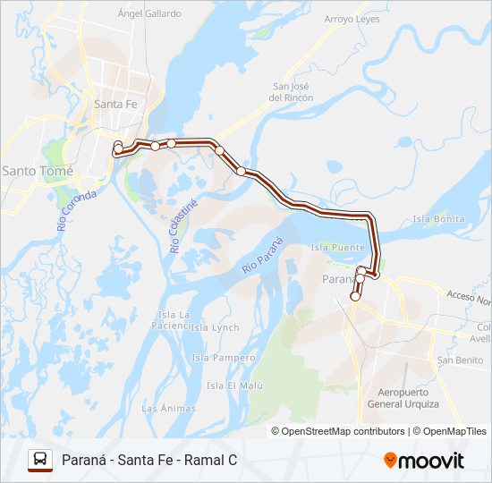 Mapa de FLUVIALES/ETACER de autobús