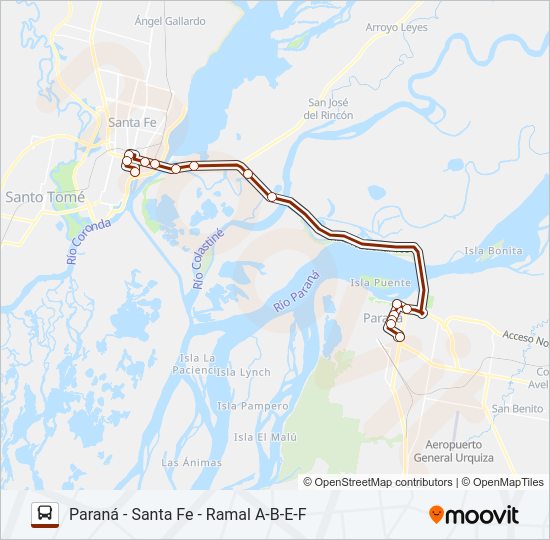 Mapa de FLUVIALES/ETACER de autobús