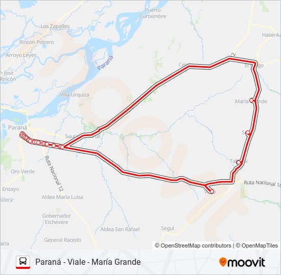 Mapa de PNA-VIALE-MGRANDE de autobús