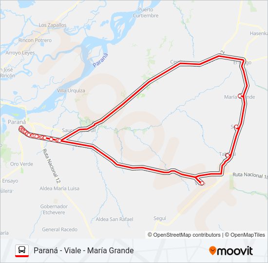 Mapa de PNA-VIALE-MGRANDE de autobús