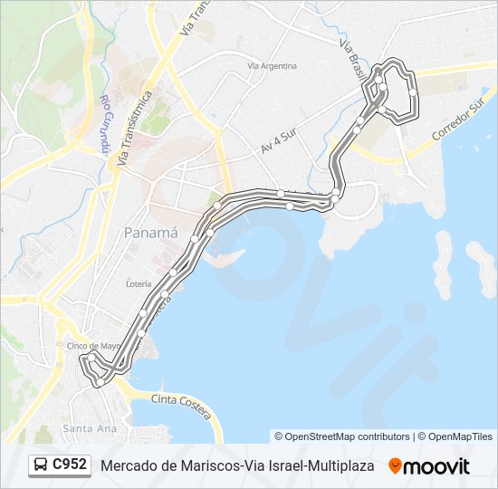 C952 Bus Line Map