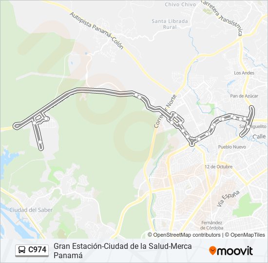 C974 bus Line Map