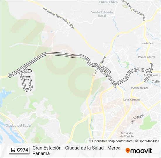 C974 Bus Line Map