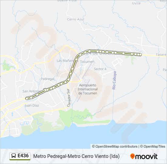 E436 Bus Line Map