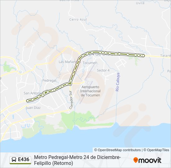 Mapa de E436 de autobús