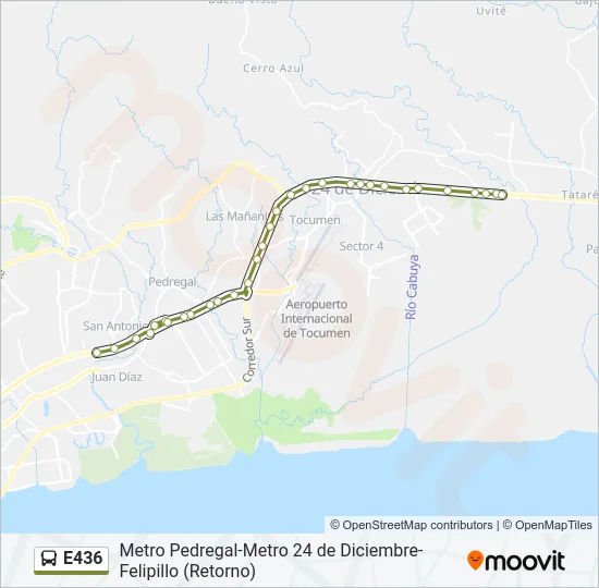 E436 Bus Line Map