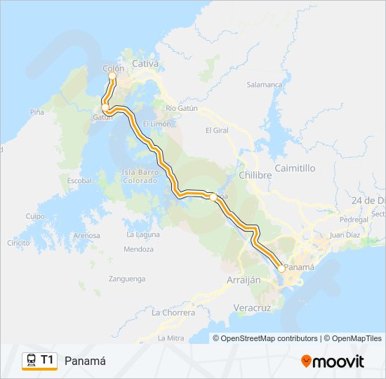 T1 Train Line Map