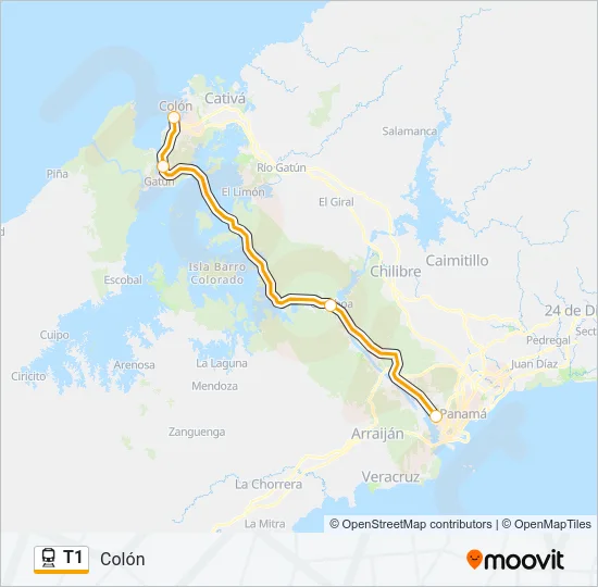 T1 Train Line Map
