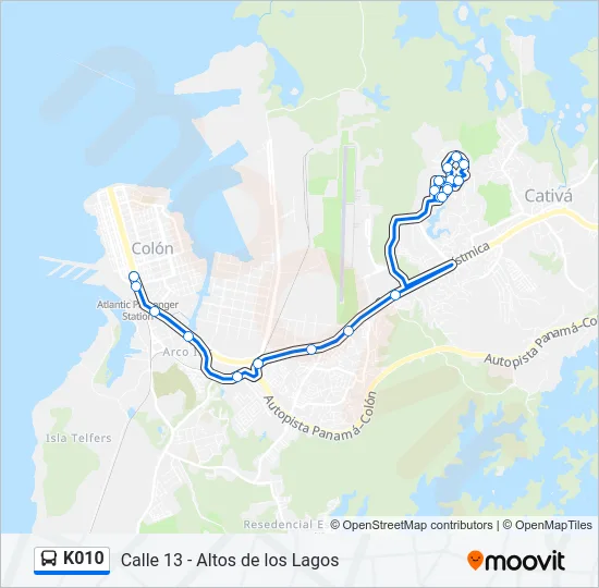 K010 Bus Line Map
