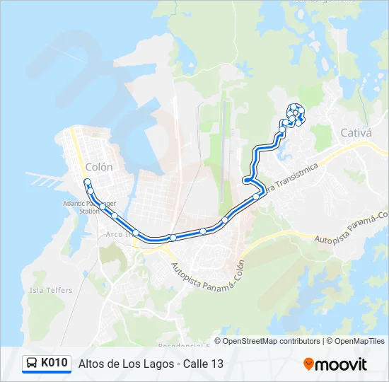 K010 Bus Line Map
