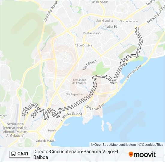 C641 Bus Line Map