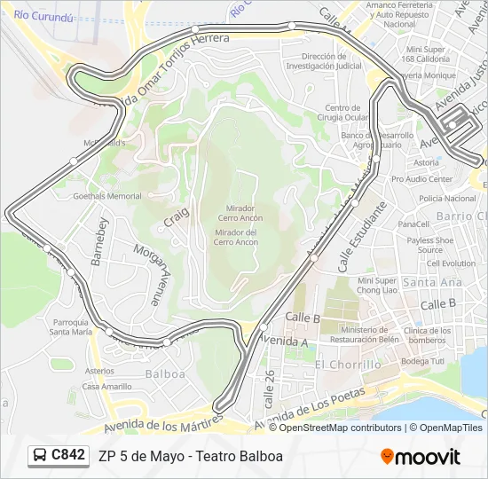 C842 Bus Line Map