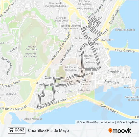 C862 Bus Line Map
