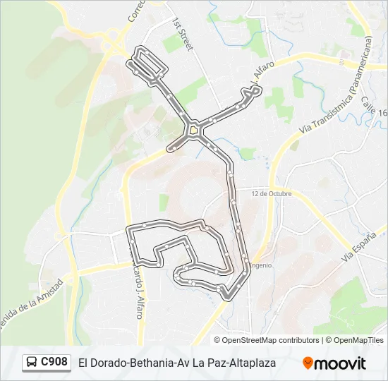 C908 Bus Line Map