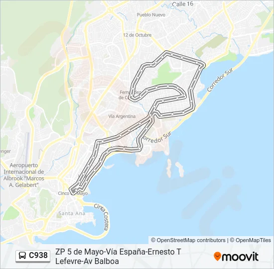 C938 Bus Line Map