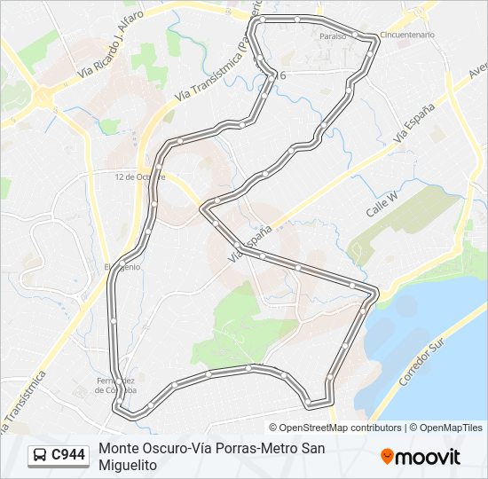 Mapa de C944 de autobús