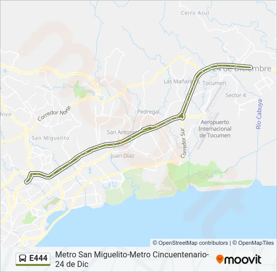 E444 Bus Line Map