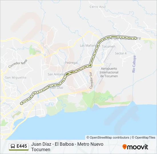 E445 Bus Line Map