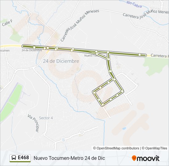 Mapa de E468 de autobús