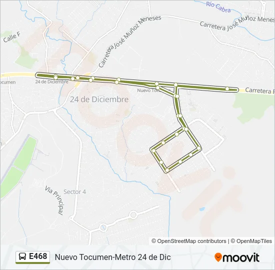 E468 Bus Line Map