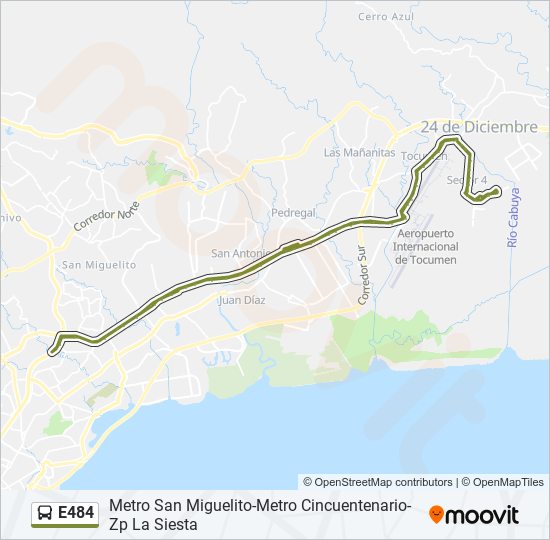 E484 bus Line Map
