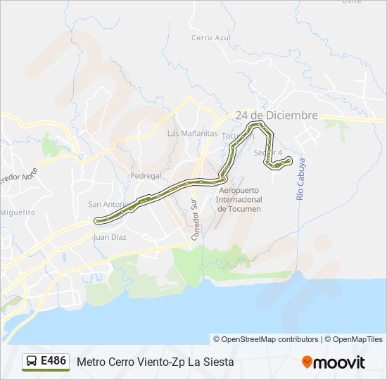E486 bus Line Map
