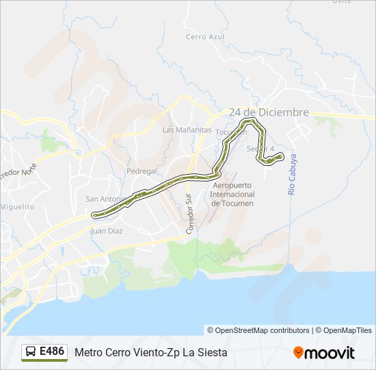 E486 bus Line Map