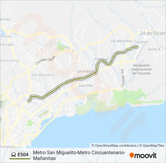 E504 Bus Line Map