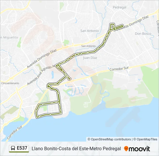 E537 Bus Line Map
