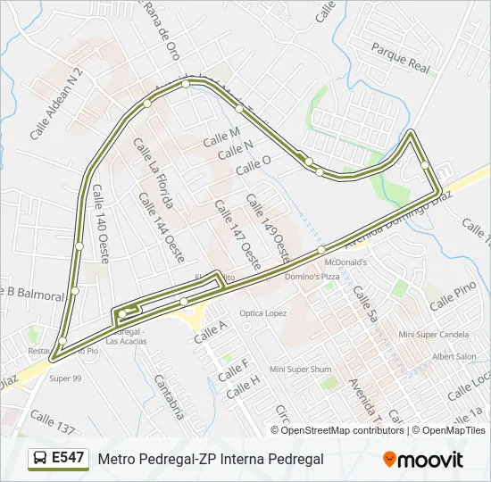 E547 Bus Line Map