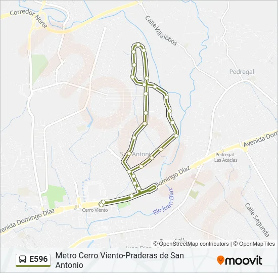 E596 Bus Line Map