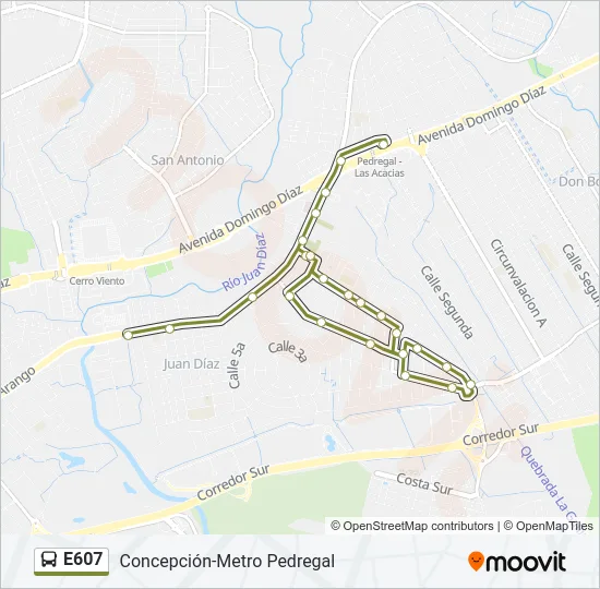 E607 Bus Line Map