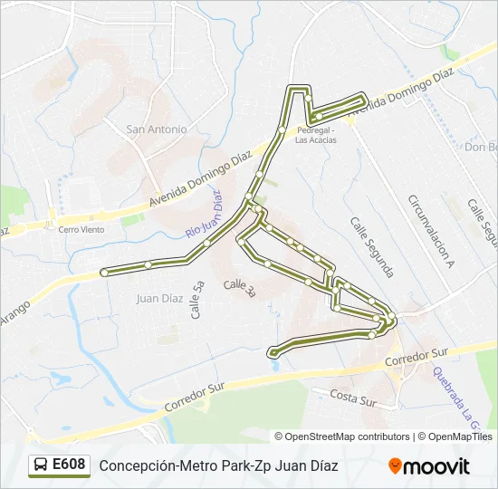 E608 Bus Line Map