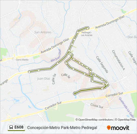 E608 Bus Line Map