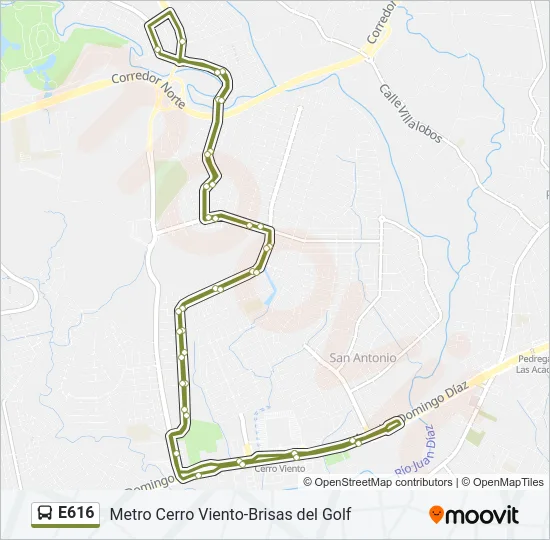 E616 Bus Line Map