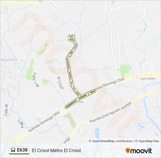 E638 Bus Line Map
