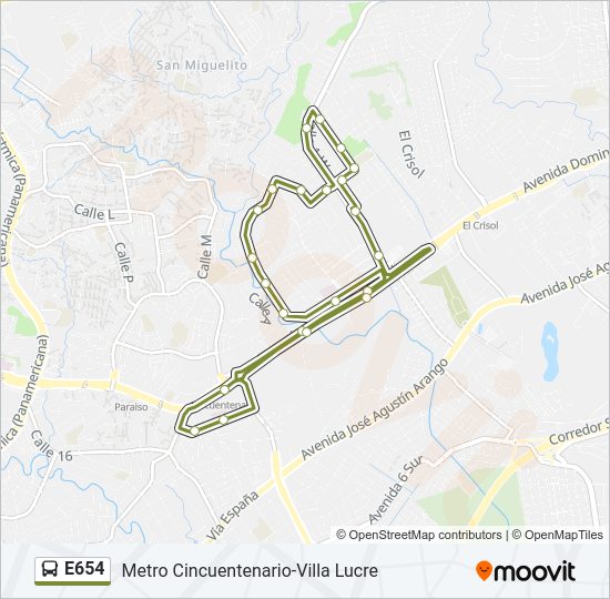 E654 Bus Line Map