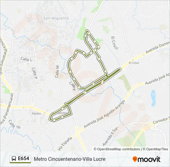 E654 Bus Line Map
