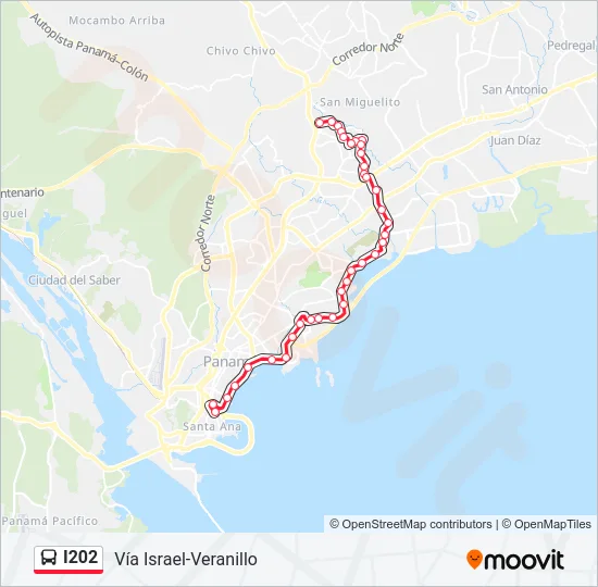 I202 Bus Line Map