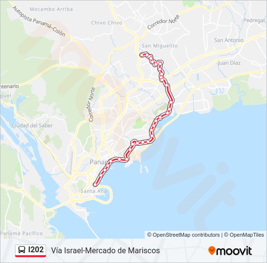 I202 Bus Line Map