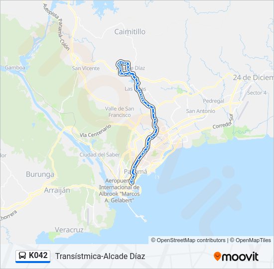 Mapa de K042 de autobús