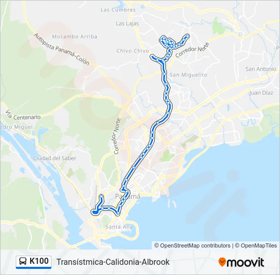 K100 Bus Line Map