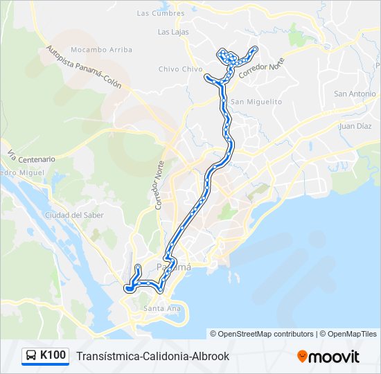 K100 bus Line Map