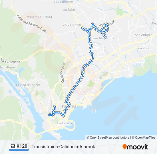 K120 Bus Line Map