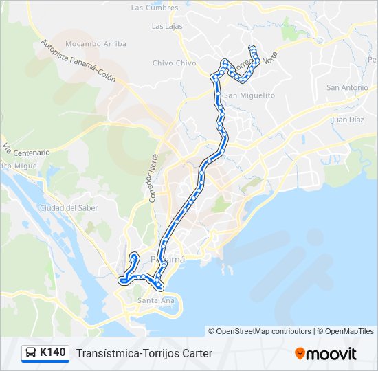 K140 Bus Line Map