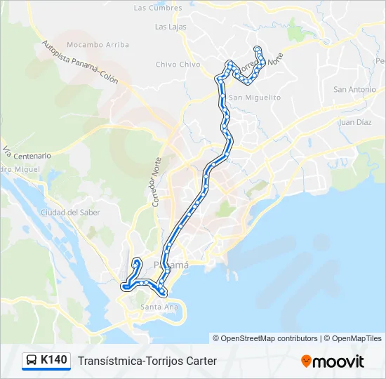 K140 Bus Line Map