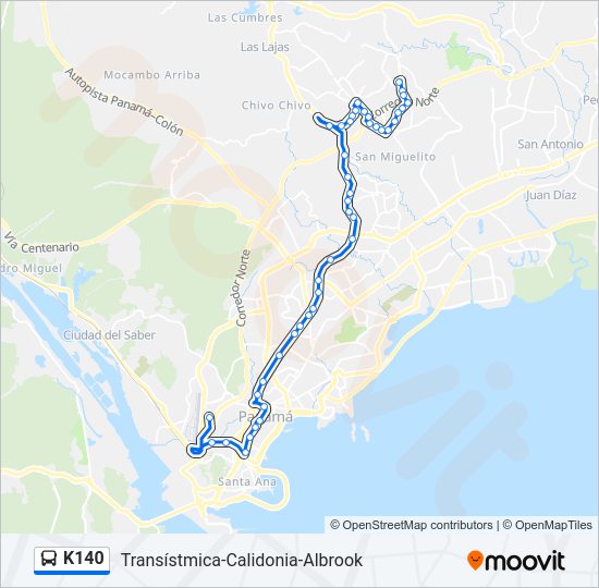 K140 Bus Line Map